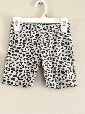 Epic Threads Girls' Grey Leopard Print Bike Shorts with Pink Accents